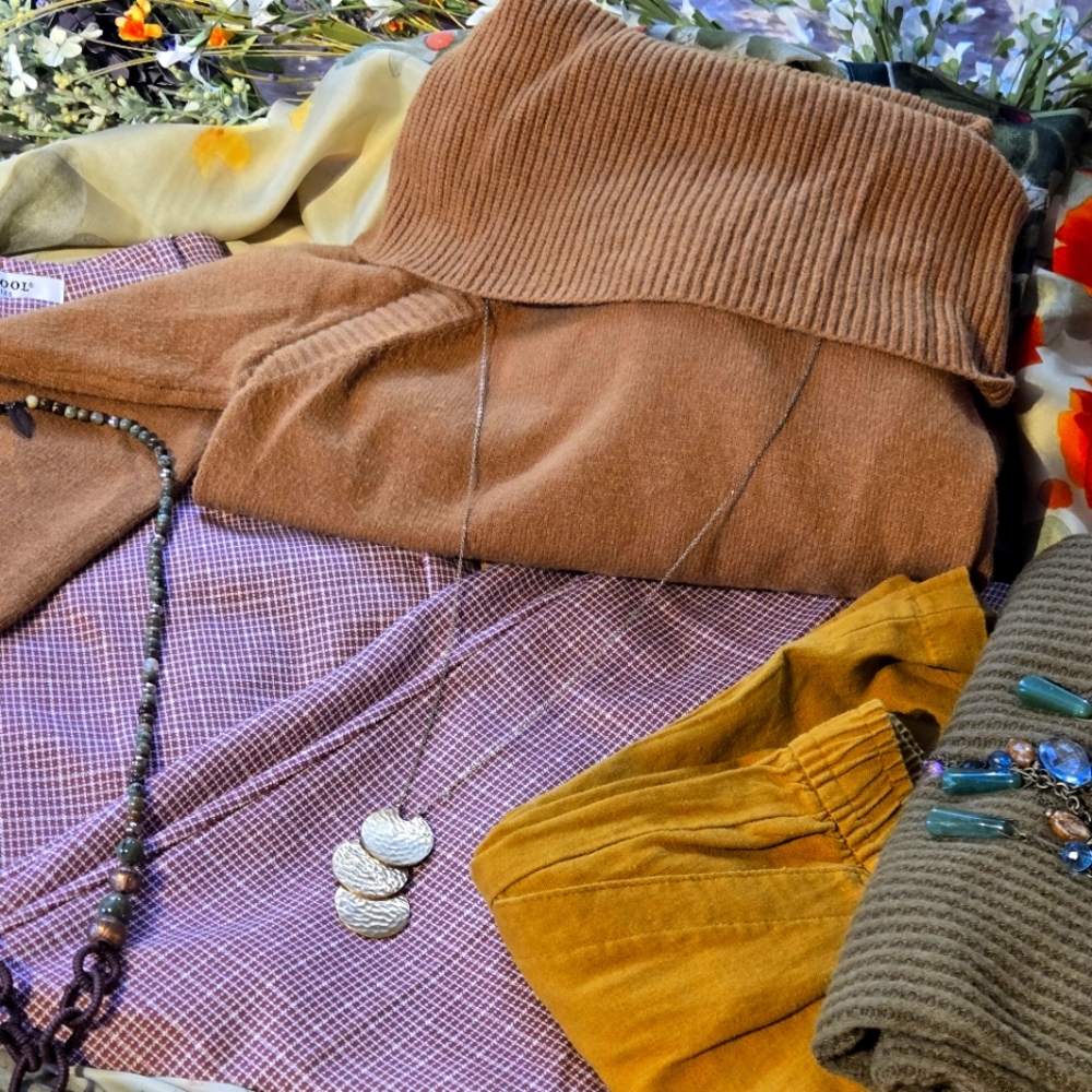 Vintage Fall Bundle (L–XL) – Cozy Layers + Jewelry